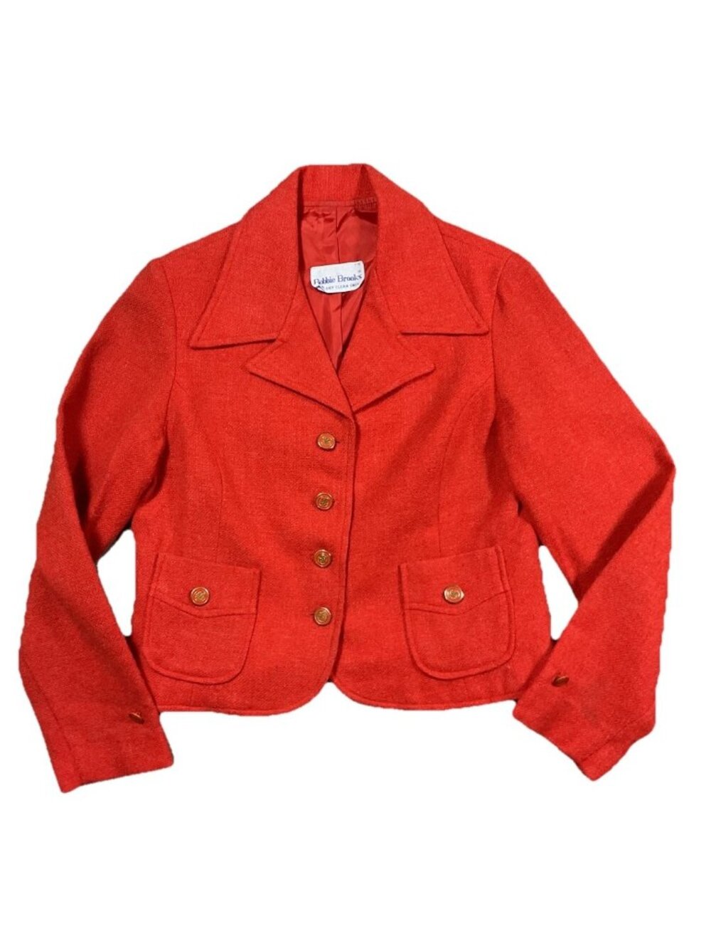Vtg Bobbie Brooks Blazer SZ Small To Medium See Measurements Reddish Wool